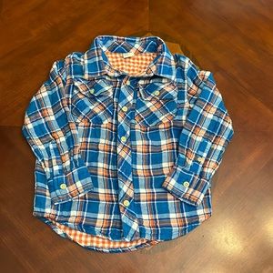Plaid long sleeve bottom down shirt